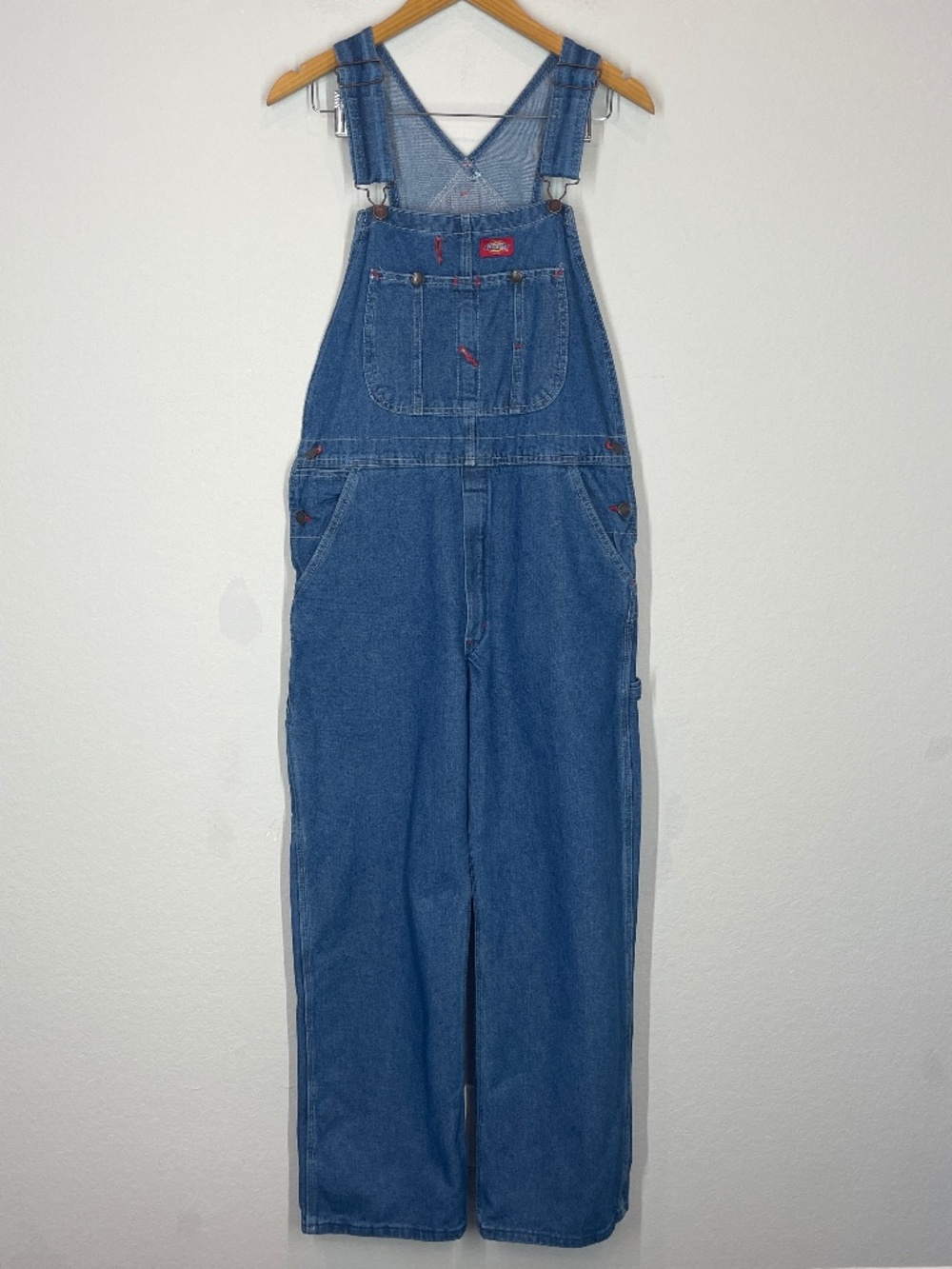 Dickies Denim Bib Overalls Men's Size 30x30 Blue Workwear Carpenter